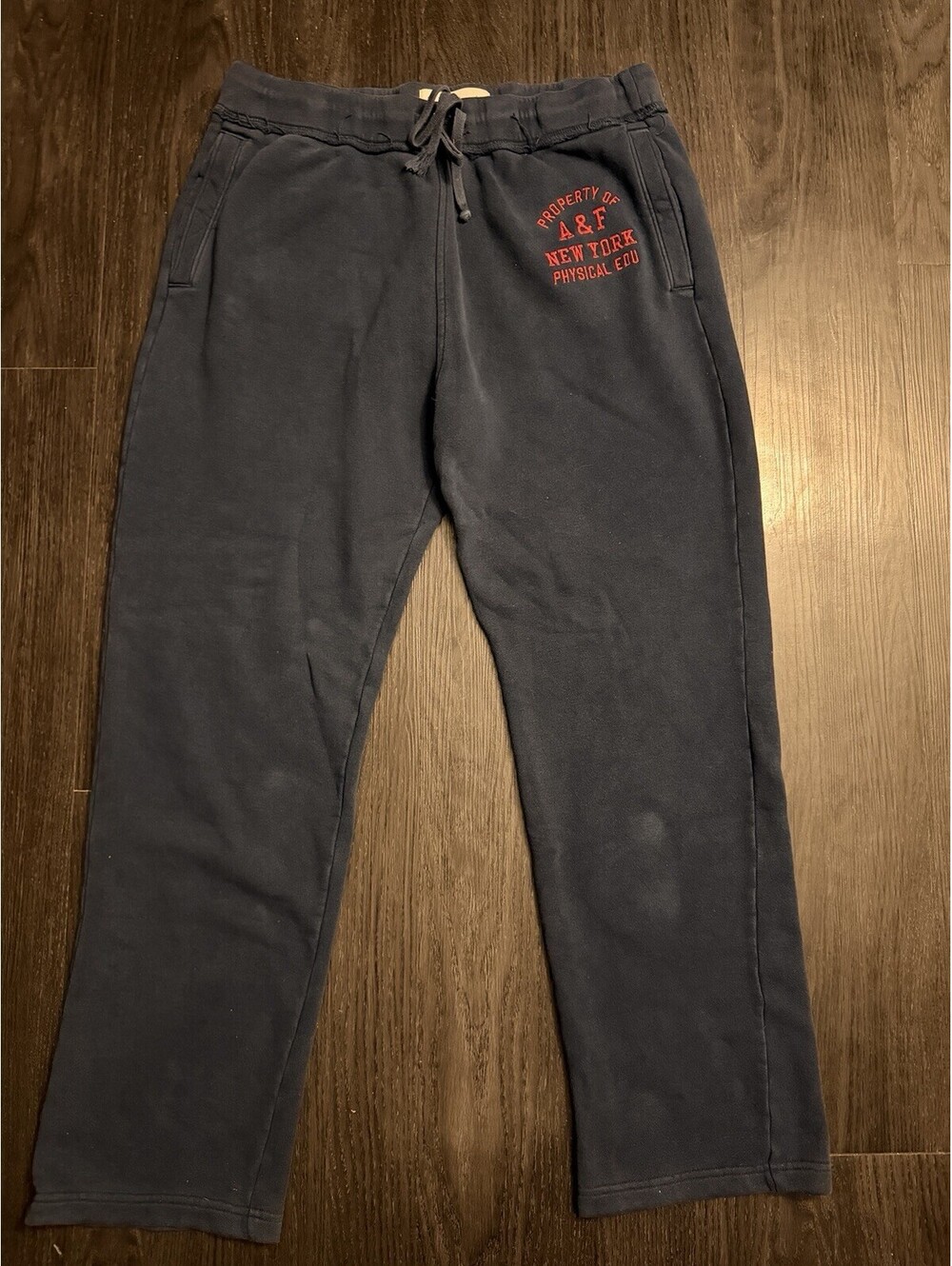 Vintage Y2K Abercrombie & Fitch Navy Blue Wide Leg Sweatpants L